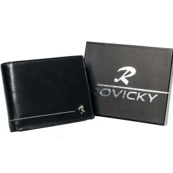 Skórzany portfel męski Rovicky, 9,5 x 12,5 x 2,5 cm