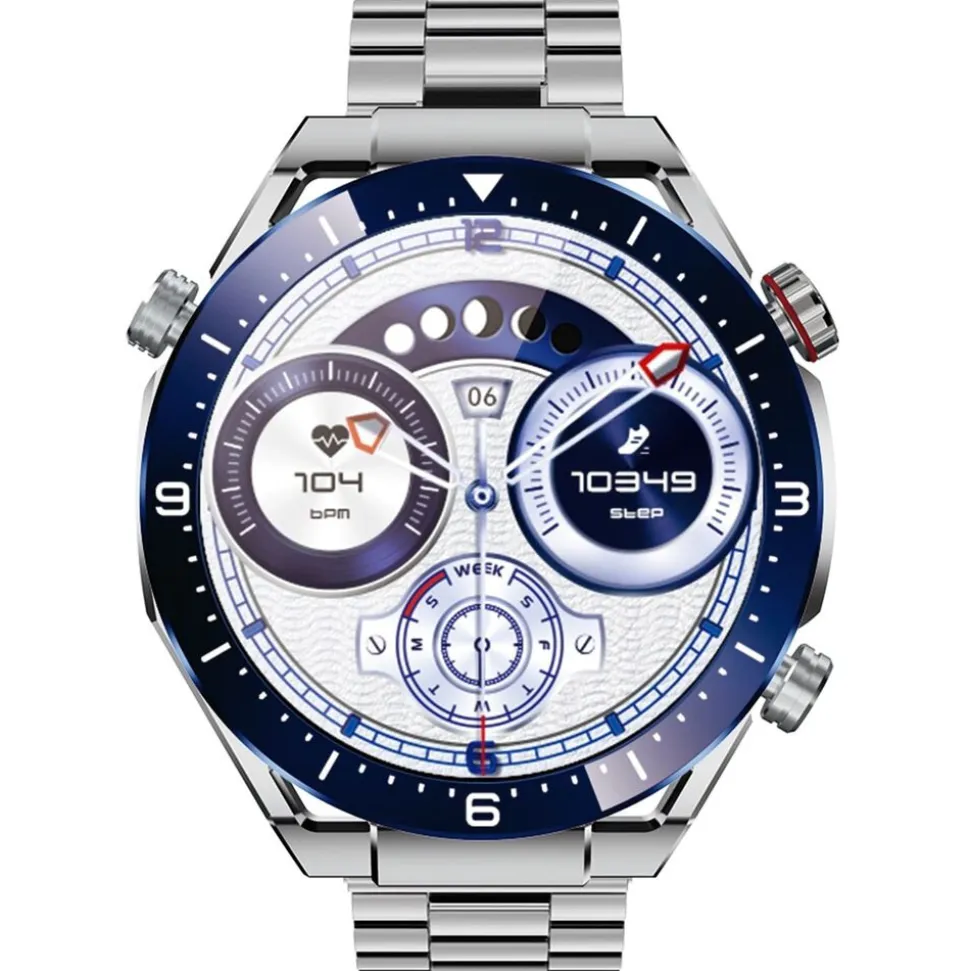 Smartwatch Ecowatch 1, 3 wymienne paski, srebrny