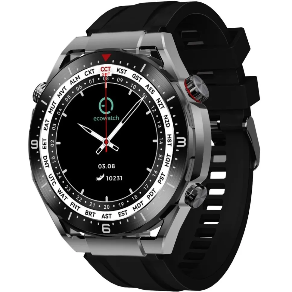 Smartwatch Ecowatch 1, 3 wymienne paski, czarny