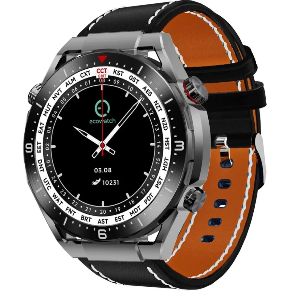 Smartwatch Ecowatch 1, 3 wymienne paski, czarny