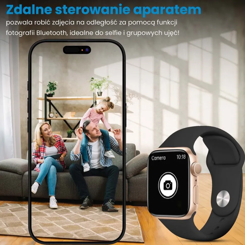 Smartwatch Extralink Lifestyle F89, 2 opaski, złoty