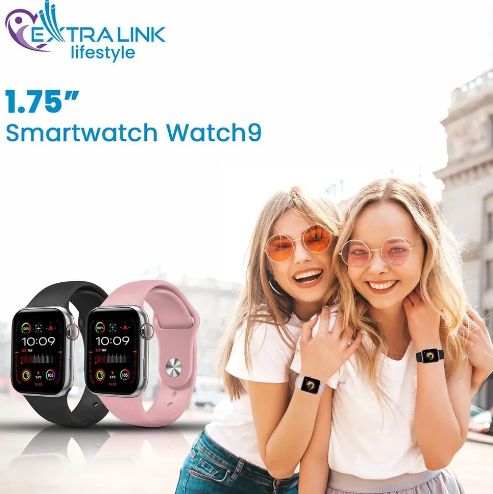 Smartwatch Extralink Lifestyle Watch9, 2 opaski, srebrny