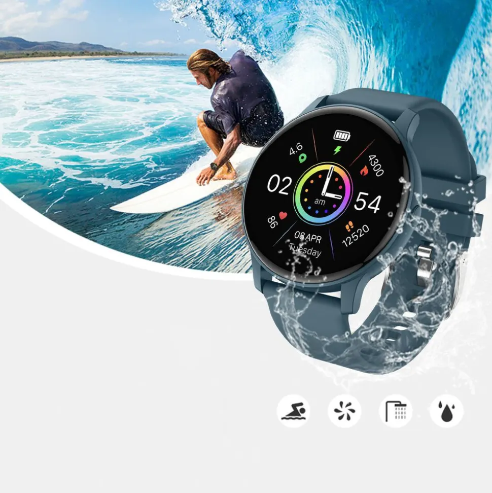 Smartwatch Iutech S40, 1,3”, wodoodporny, niebieski