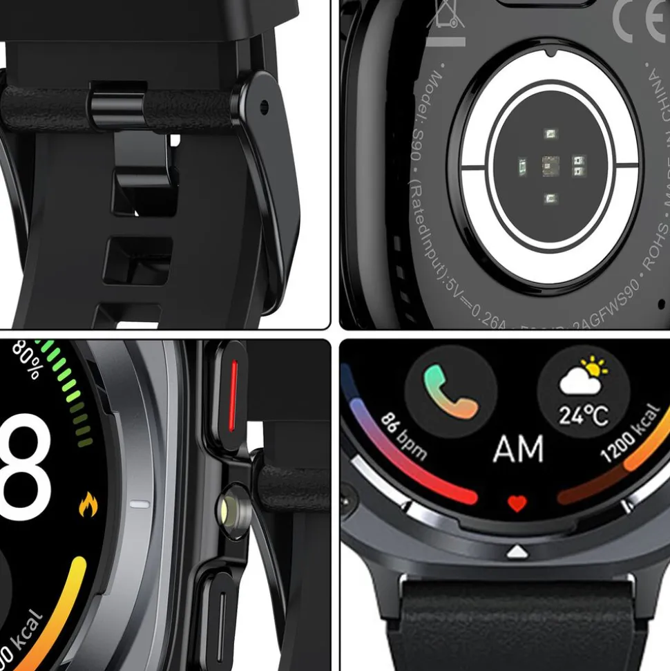 Smartwatch Iutech S90Z, 1,39", wodoodporny, czarny