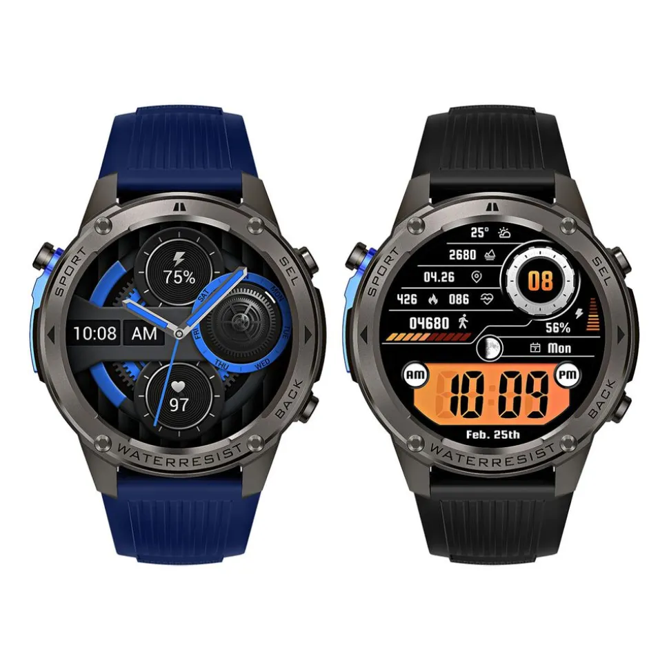 Smartwatch Tracer GP-Fit2, 1,43'', wodoodporny, 2 paski, czarny, granatowy