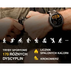 Smartwatch Tracer GP-Fit2, 1,43'', wodoodporny, 2 paski, czarny, granatowy