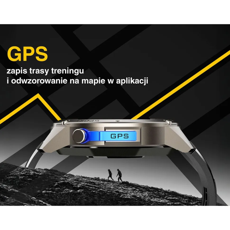 Smartwatch Tracer GP-Fit2, 1,43'', wodoodporny, 2 paski, czarny, granatowy