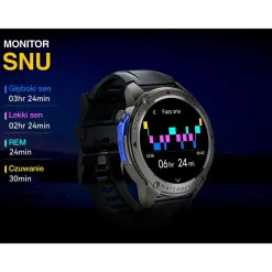 Smartwatch Tracer GP-Fit2, 1,43'', wodoodporny, 2 paski, czarny, granatowy