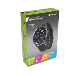 Smartwatch Tracer SM6 Opal, wodoodporny, czarny