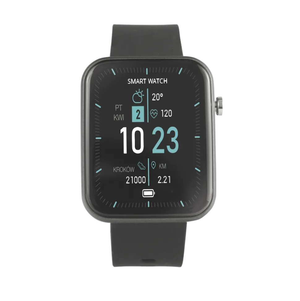 Smartwatch z 8 trybami sportowymi Hykker, wodoodporny, kwadratowy