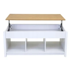 Stolik kawowy 48-62 x 50 x 105 cm Jumi, z podnoszonym blatem, biały