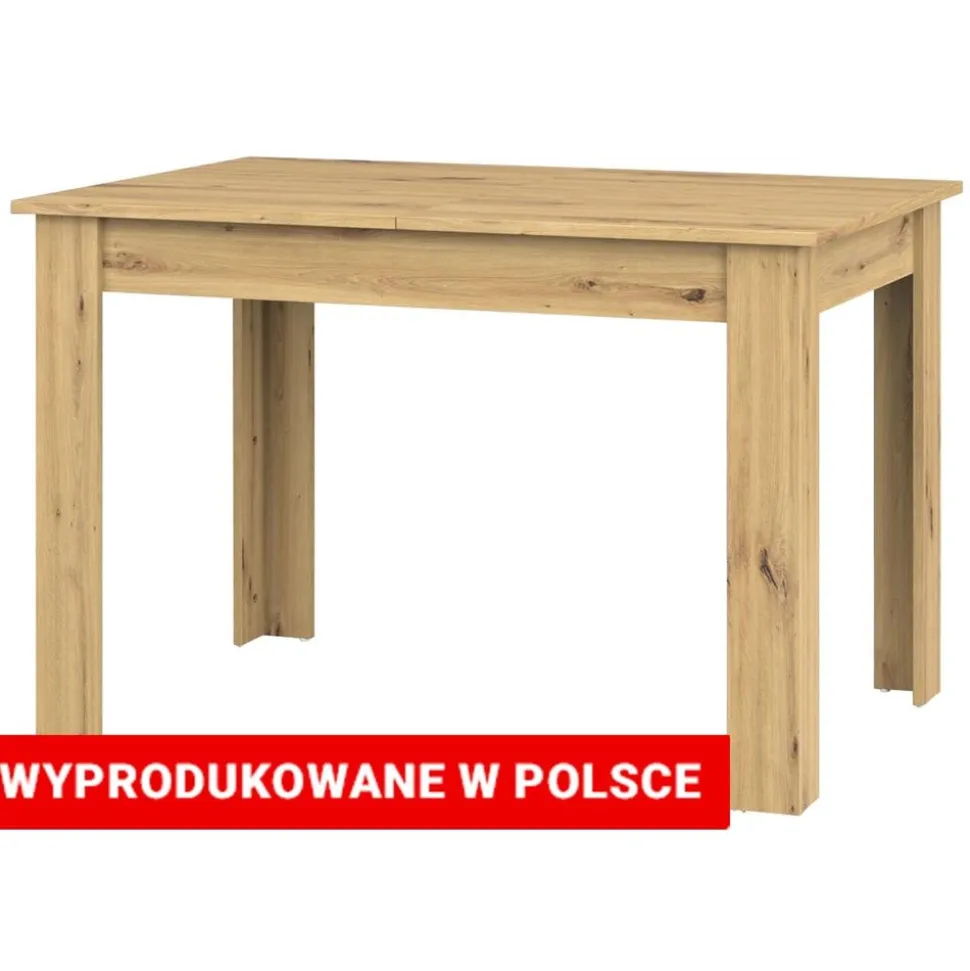 Stół rozkładany Meblomaster, 120-160 x 80 x 78 cm, dąb artisan, brązowy