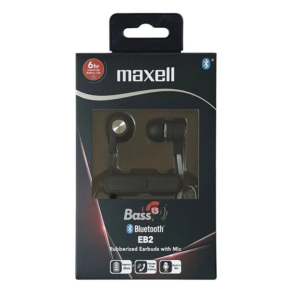 Słuchawki dokanałowe bezprzewodowe Maxell Bass-13 BT EP, z kontrolerem, czarne
