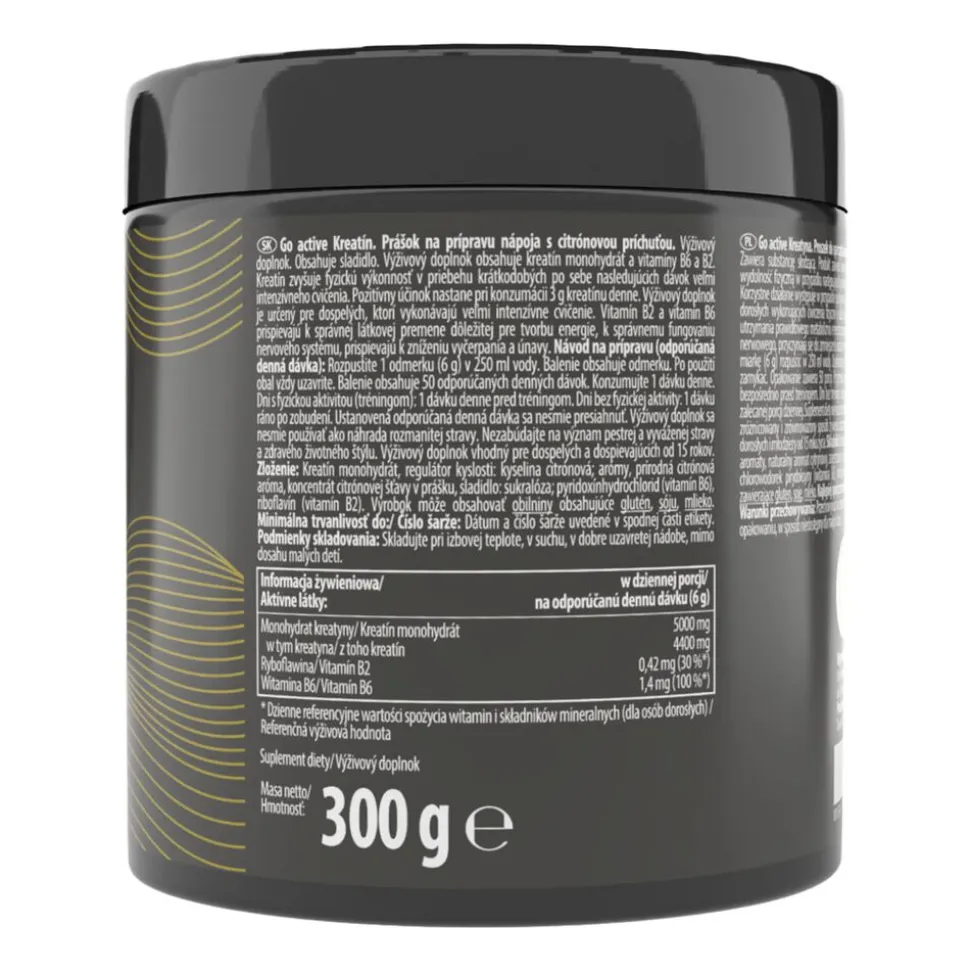 Suplement diety Go Active Kreatyna, smak cytrynowy, 300 g