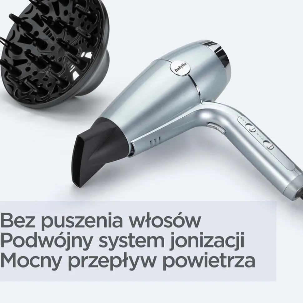 Suszarka BaByliss Hydro Fusion 2100 D773DE, 2100 W, niebieska