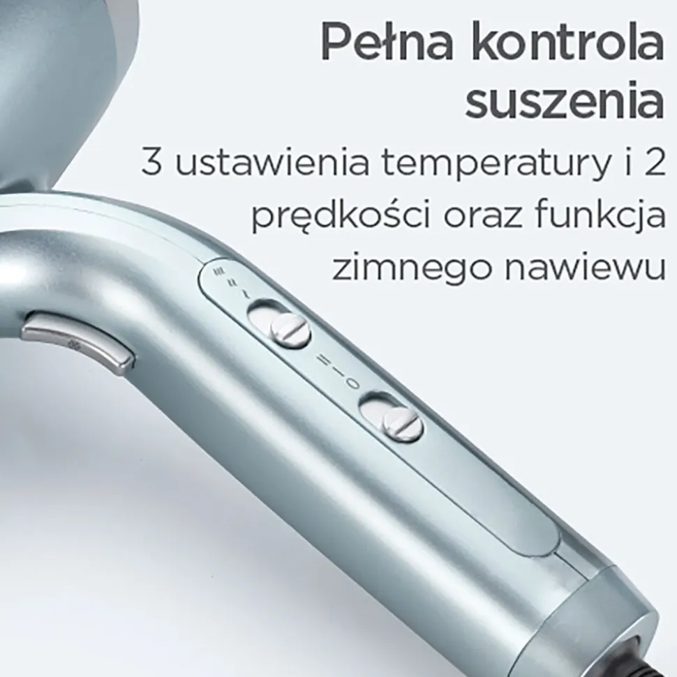 Suszarka BaByliss Hydro Fusion 2100 D773DE, 2100 W, niebieska