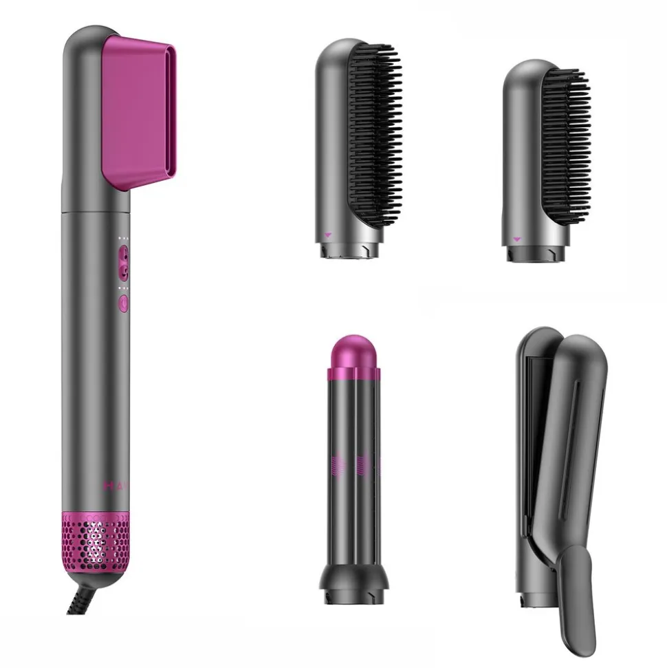 Suszarka do włosow Havit HD8118, 1200 W, 6 końcówek, różowo-szara