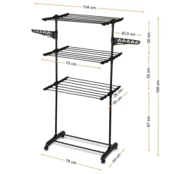 Suszarka na pranie Konighoffer CR-TR-25, 18 m, pionowa, czarna