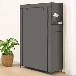 Szafa tekstylna Smukee Home, 105 x 45 x 170 cm, składana, szara
