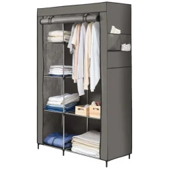 Szafa tekstylna Smukee Home, 105 x 45 x 170 cm, składana, szara