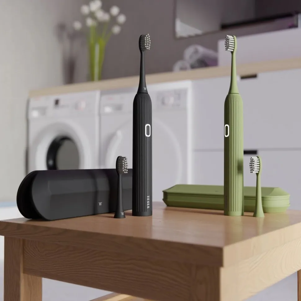 Szczoteczka soniczna Tesla Smart TS200 Bluetooth, czarna, 3 końcówki