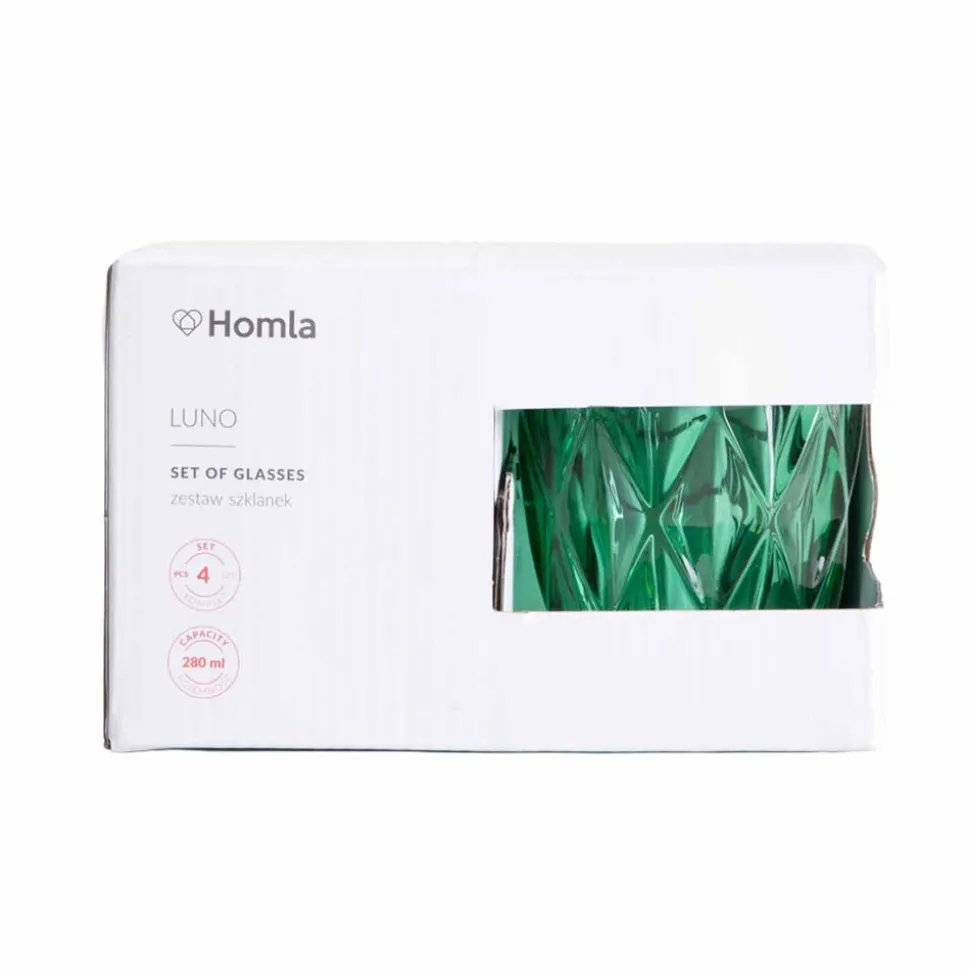 Szklanki Homla Luno, 4 sztuki, 280 ml, zielone