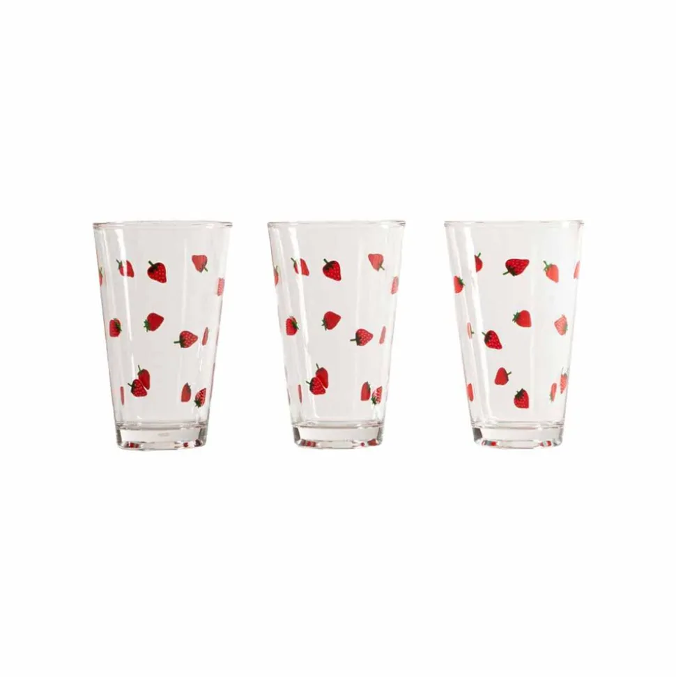 Szklanki Homla Token Summer, 3 sztuki, 300 ml, truskawki