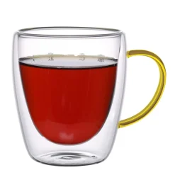 Szklanki termiczne MG Home Renza, 2 sztuki, 300 ml, z żółtym uchem