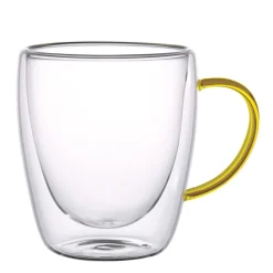 Szklanki termiczne MG Home Renza, 2 sztuki, 300 ml, z żółtym uchem