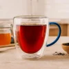 Szklanki termiczne MG Home Renza, 2 sztuki, 300 ml, z granatowym uchem