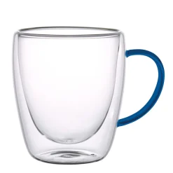 Szklanki termiczne MG Home Renza, 2 sztuki, 300 ml, z granatowym uchem