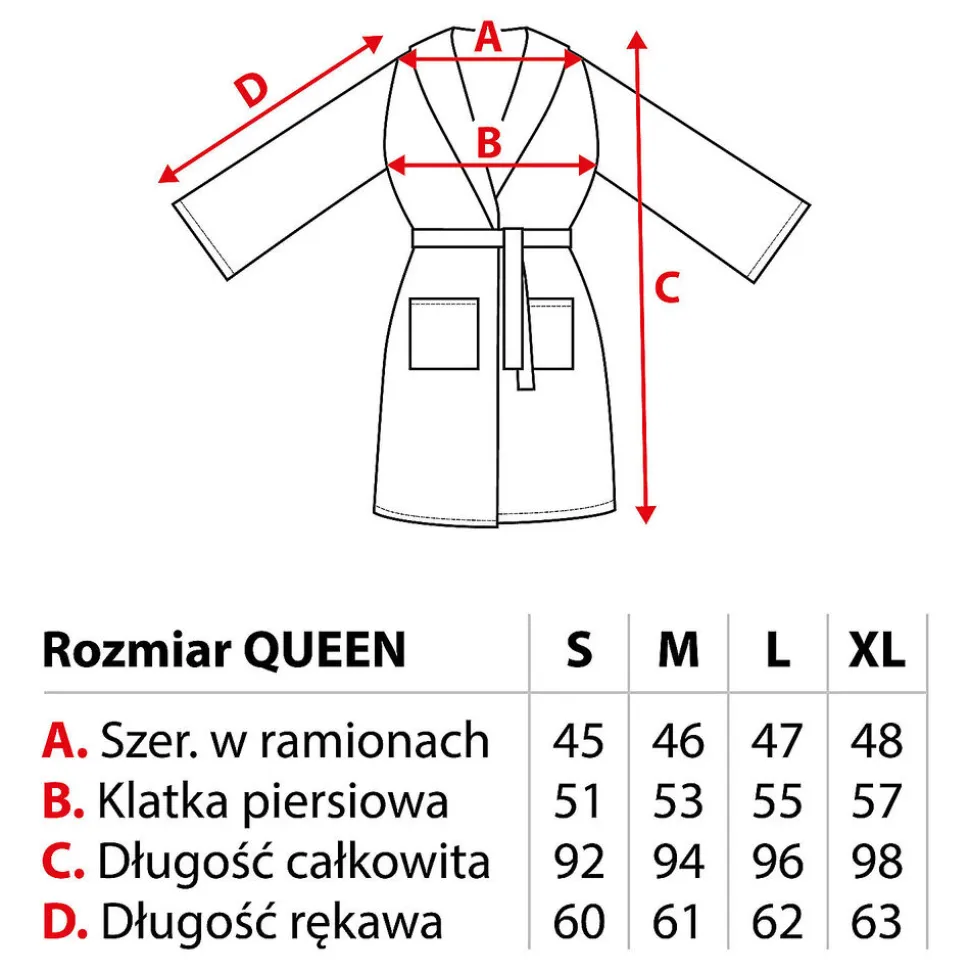 Szlafrok Comfort Queen, granat, M