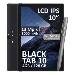 Tablet Blow BlackTAB10 4/128GB 4G LTE, etui i rysik, czarny