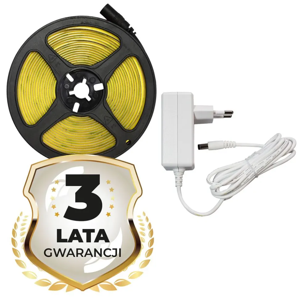 Taśma LED COB 320/m 6000K IP20 Eko-Light, 5 m, z zasilaczem