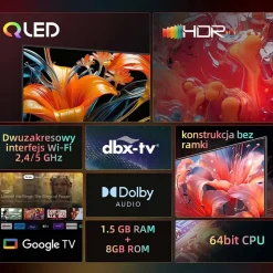 Telewizor 40” CHiQ L40QG7L, bezramkowy, FHD, Google TV