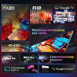 Telewizor 32” CHiQ L32QM8T, bezramkowy, FHD, Google TV