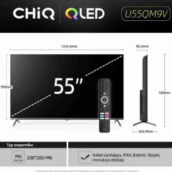 Telewizor 55” CHiQ U55QM9, bezramkowy, 4K Ultra HD, Google TV