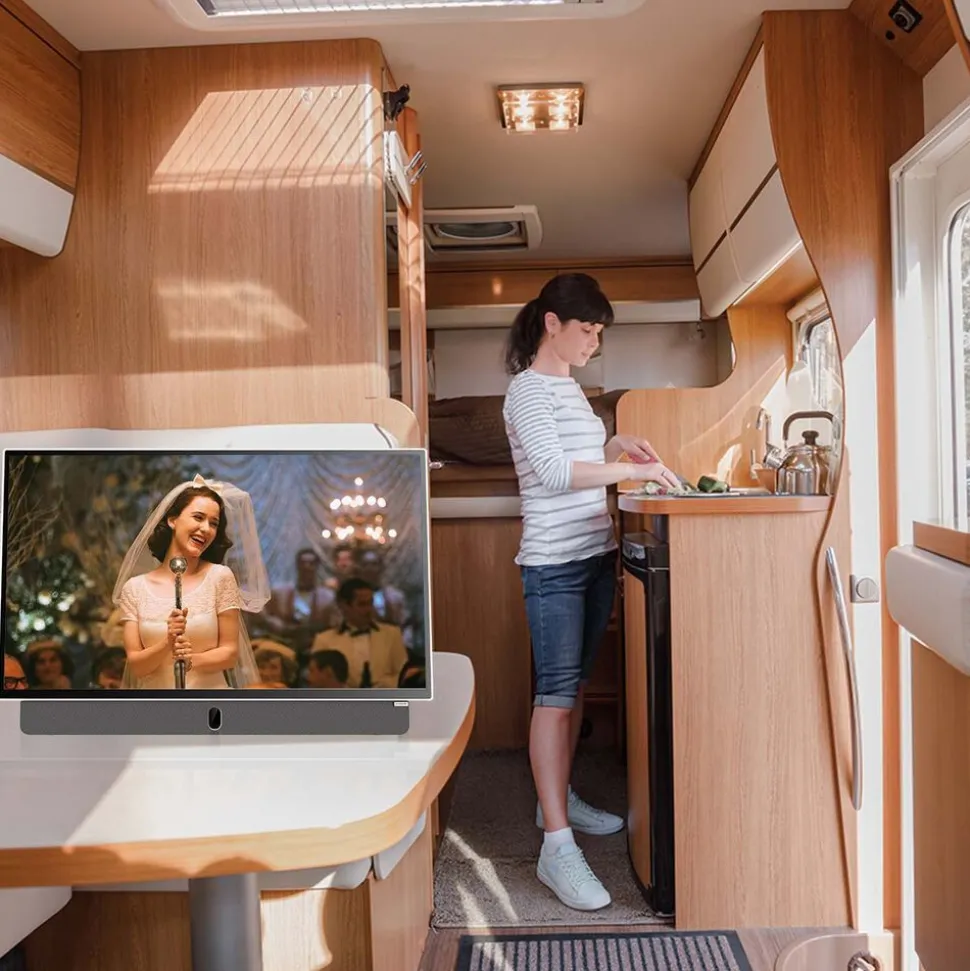 Telewizor przenośny 24” METZ 24MPE7000, FHD, Google TV, biały