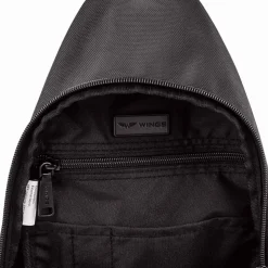 Torba męska crossbody Wings Brant BRT03, 17 x 6 x 35 cm, 3 l, czarna