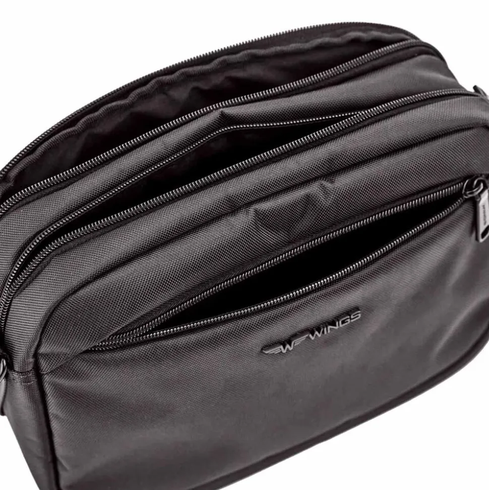 Torba męska crossbody Wings Brant BRT01, 28 x 9 x 21 cm, 5 l, czarna