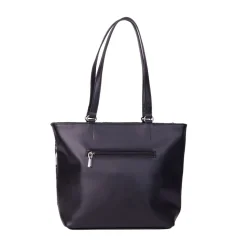 Torebka damska w wężowy wzór, 35 x 29 x 14 cm, czarna
