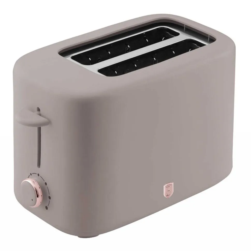 Toster BerlingerHaus H/9701, 750 W, z pokrywą przeciwkurzową, taupe