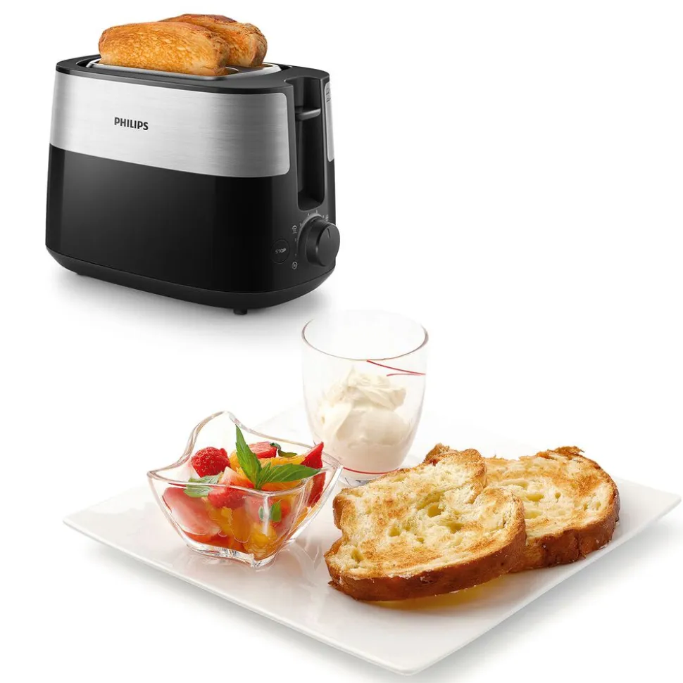 Toster Philips Daily Collection HD2517/90, 830 W, czarny