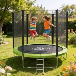 Trampolina Jumi Motion 10FT, 305 cm, z drabinką, zielona