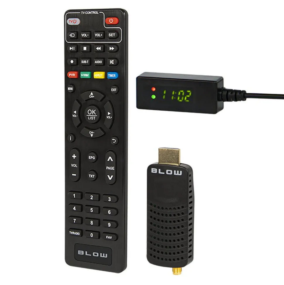 Tuner DVB-T2 BLOW 7000FHD mini, z pilotem