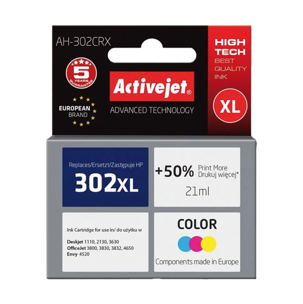 Tusz do drukarki atramentowej AH-302CRX, pojemność 21 ml, kolorowy