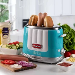 Urządzenie do hot dogów Ariete Party Time, 650 W, metalowe szczypce, niebieskie