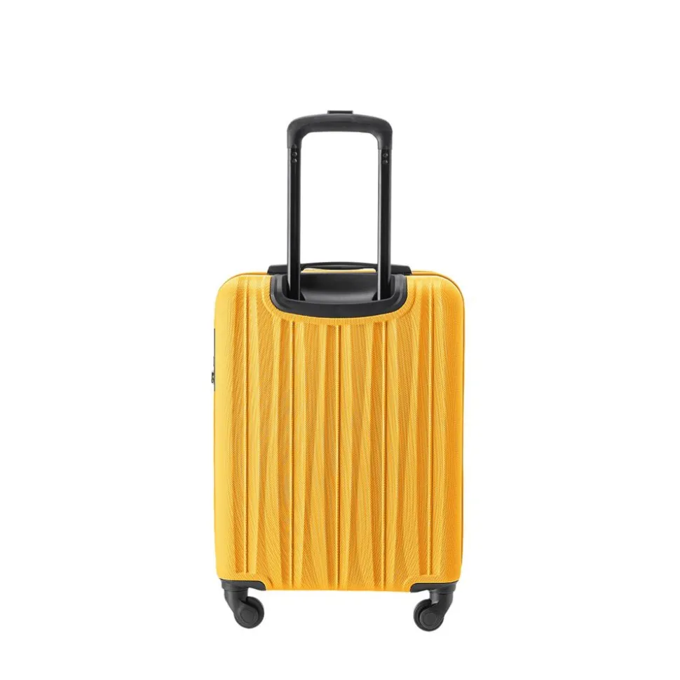 Walizka kabinowa 55 x 38 x 20 cm Puccini Bali, żółta ze żłobieniami