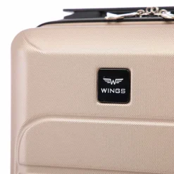 Walizka kabinowa 46 x 25 x 20 cm Wings Gannet Champagne, z odpinanymi kółkami, szampańska