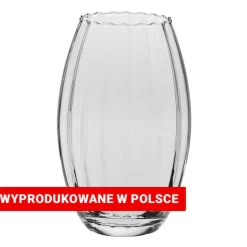 Wazon szklany Krosno Home, 23,5 cm, ryflowany